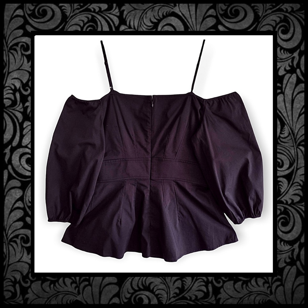 Belle Sky Cold Shoulder Poplin Blouse - Picture 2 of 3